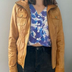 Black Rivet real leather jacket, size S